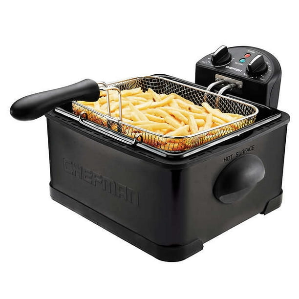 Chefman jumbo size black stainless deep fryer deals