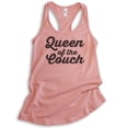 thumbnail image 1 of Queen Of The Couch Tank Top, Ladies Racerback Tank Top, Wife Tank, Lazy Tank, Couch Potato Tank, Desert Pink, Large, 1 of 3