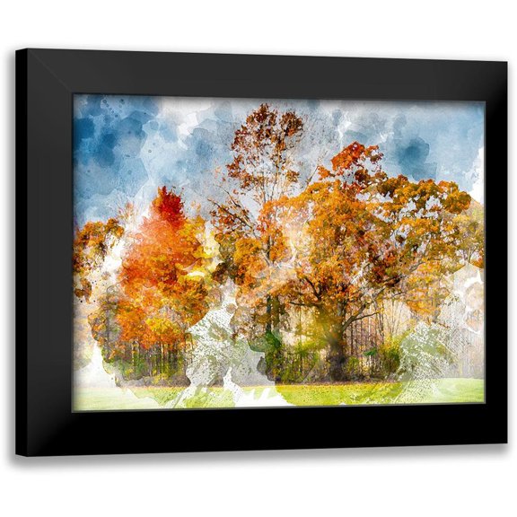 Young, Chamira 14x12 Black Modern Framed Museum Art Print Titled - Leaves of Autumn
