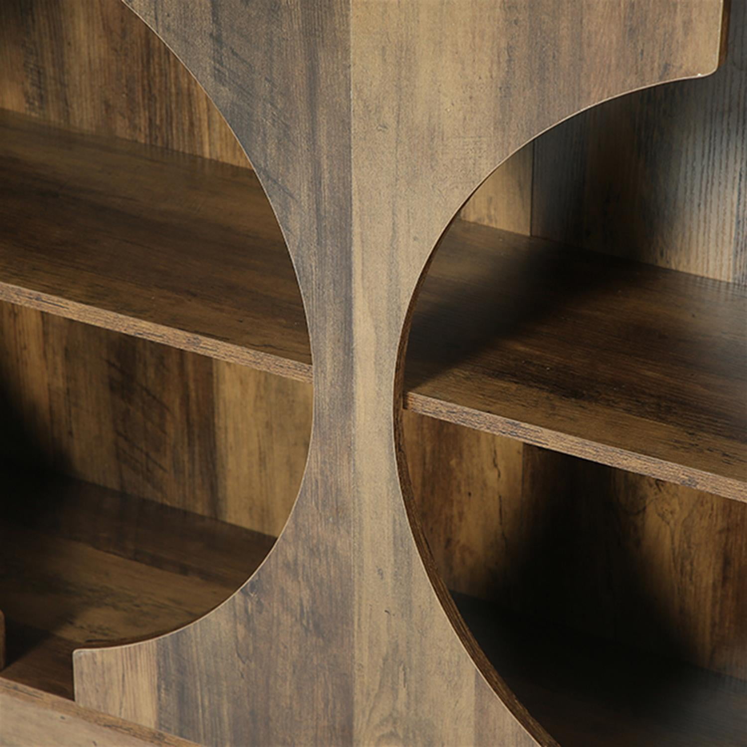 Demi Bonn 68" Console Table, 3-Tier Farmhouse Entryway Table with Storage, Foyer Display Table, Brown