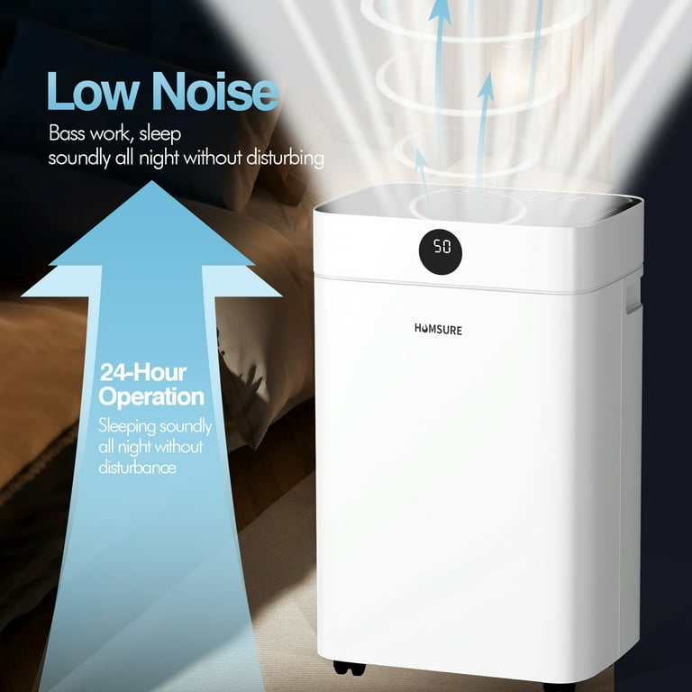 HUMSURE 12-Pint Dehumidifier for Basements with Drain Hose