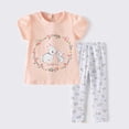 thumbnail image 2 of enyan Toddler Baby Girls Summer Clothes Smocked Short Sleeve T-Shirt Tops Ruffled Short Sets Cute Outfits 2Pcs,White,2 Years, 2 of 7