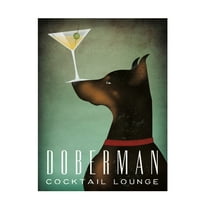 Trademark Fine Art Ryan Fowler Doberman Martini Canvas Wall Art - 14x19