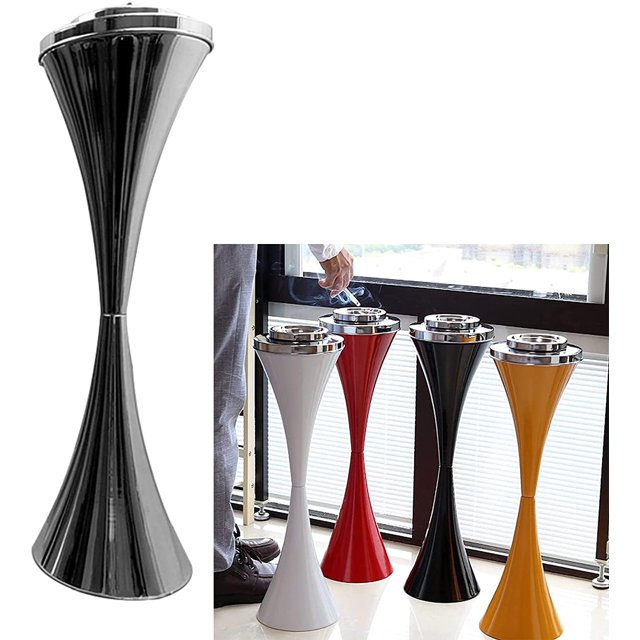 Cendrier Debout Moderne Intérieur Extérieur, Hauteur Réglable 58cm Intelligent Flexible pour Cigarettes avec Couvercle