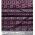 thumbnail image 1 of Soimoi Polyester Crepe Fabric Stripe & Moroccan Kaleidoscope Printed Fabric 1 Yard 42 Inch Wide, 1 of 3