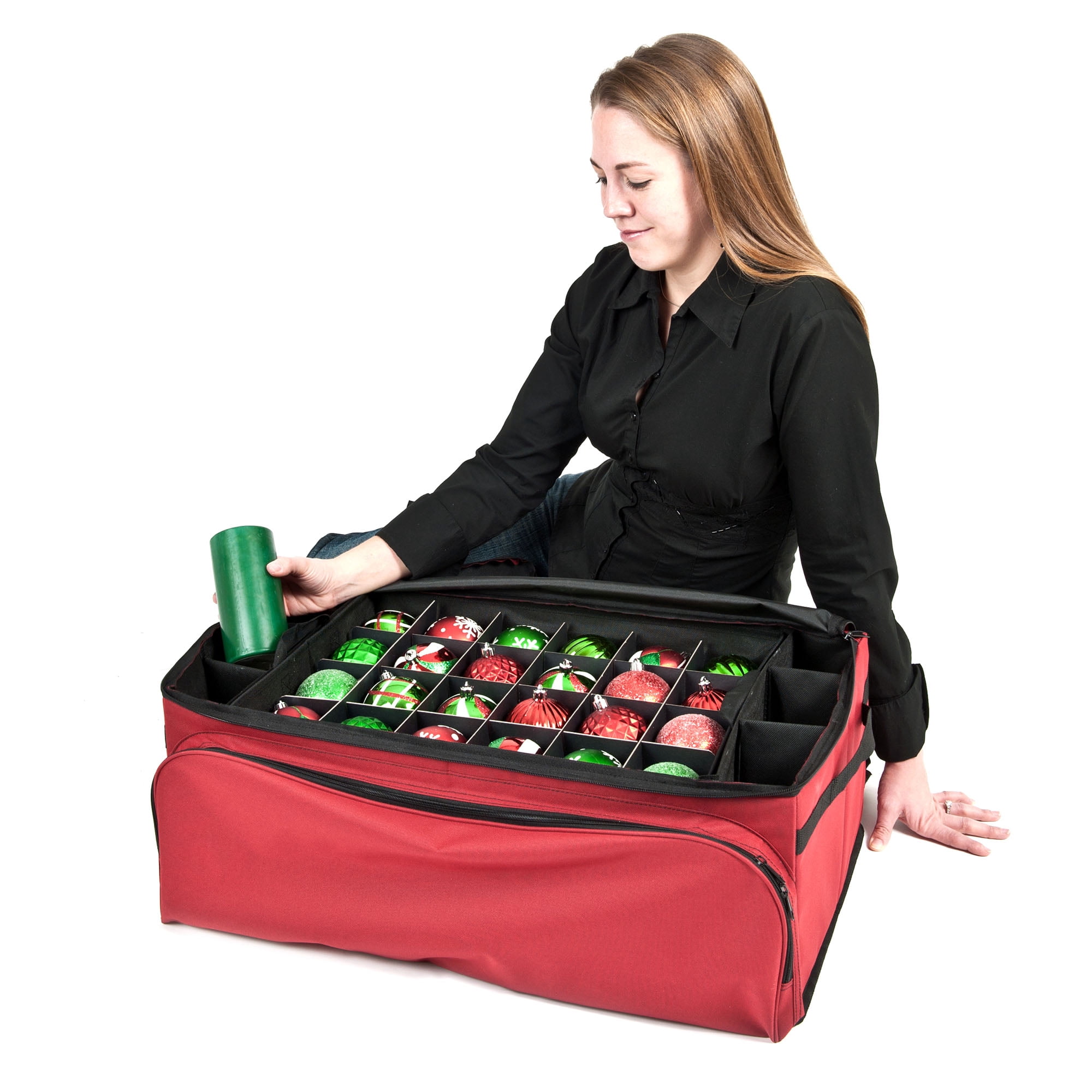 Santa's Bags Three Tray Ornament Storage Bag w/ Side Pockets