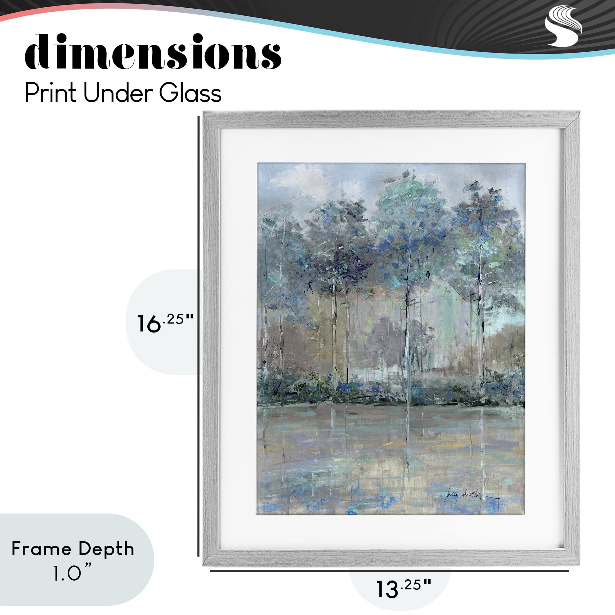 Stupell Industries Subdued Expression of Trees Gray Framed Print Under Glass, design by Sally Swatland
