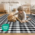 thumbnail image 4 of ODIKA Farmhouse Border Bathroom Checked Plaidcircle Plaid Fabric Checkered Playful Stain Resistant Low Profile for Dorm Room, Small Living Apartment, 4 of 7