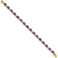 thumbnail image 2 of 14K Yellow Gold Amethyst Bracelet (7 X 5) Made In Mexico bm4501-am-y, 2 of 5