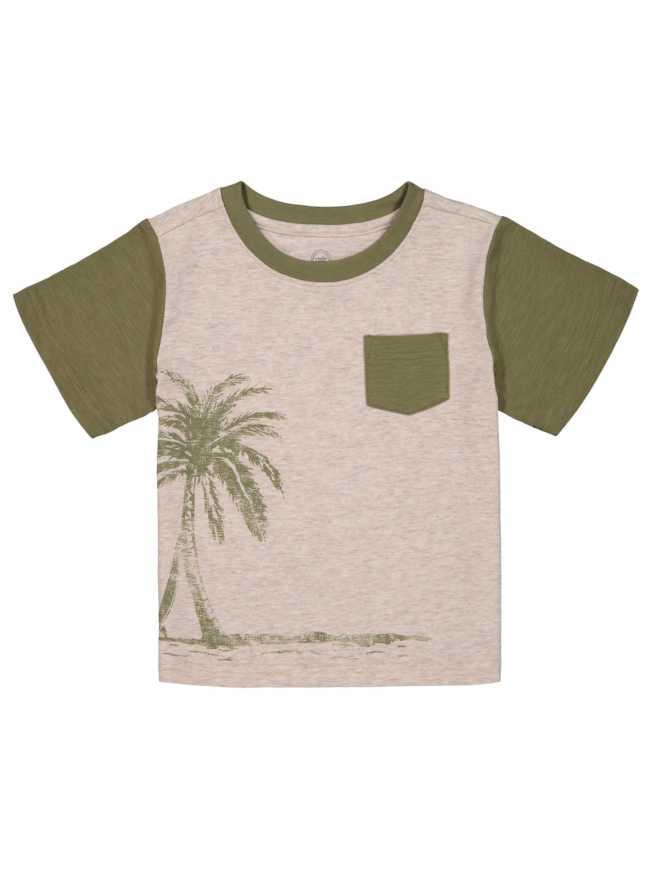 Wonder Nation Toddler Boy Graphic Pocket T-Shirt & Printed Drawstring Shorts Outfit Set, 2-Piece (2T-5T) - image 2 of 4