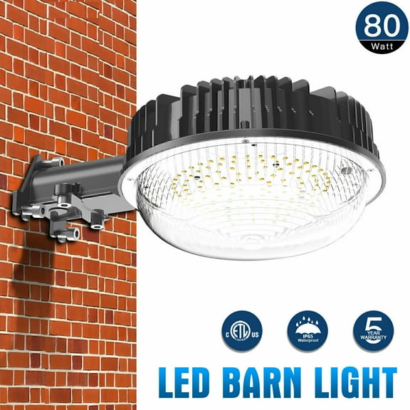 LED Barn Light 80W Dusk to Dawn Outdoor Garden Yard Farm Lamp [300W HID Equal]