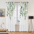 thumbnail image 2 of Eucalyptus Leaves Kitchen Curtains 84 Inch Length, Sage Green Spring Summer Botanical Grommet Top Bedroom Living Room Curtains, Light Filtering Cafe Curtain Drapes 2 Panels Set 84''x84'', 2 of 9