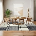 thumbnail image 3 of Washable Rugs, Modern Geometric Runner Rug Throw Rugs Distressed Area Rug for Bedroom, Non Slip Boxes Rug for Living Room, Block Pattern Office Rug Neutral Farmhouse Floor Cover, 3 of 9