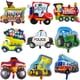 thumbnail image 4 of Globo de aluminio con forma de coche de dibujos animados en 3D, para carreras, coches, excavaciones, trenes, regalo para baby shower, decoraciones para fiestas de cumpleaños, juguetes para niños, glob, 4 of 5
