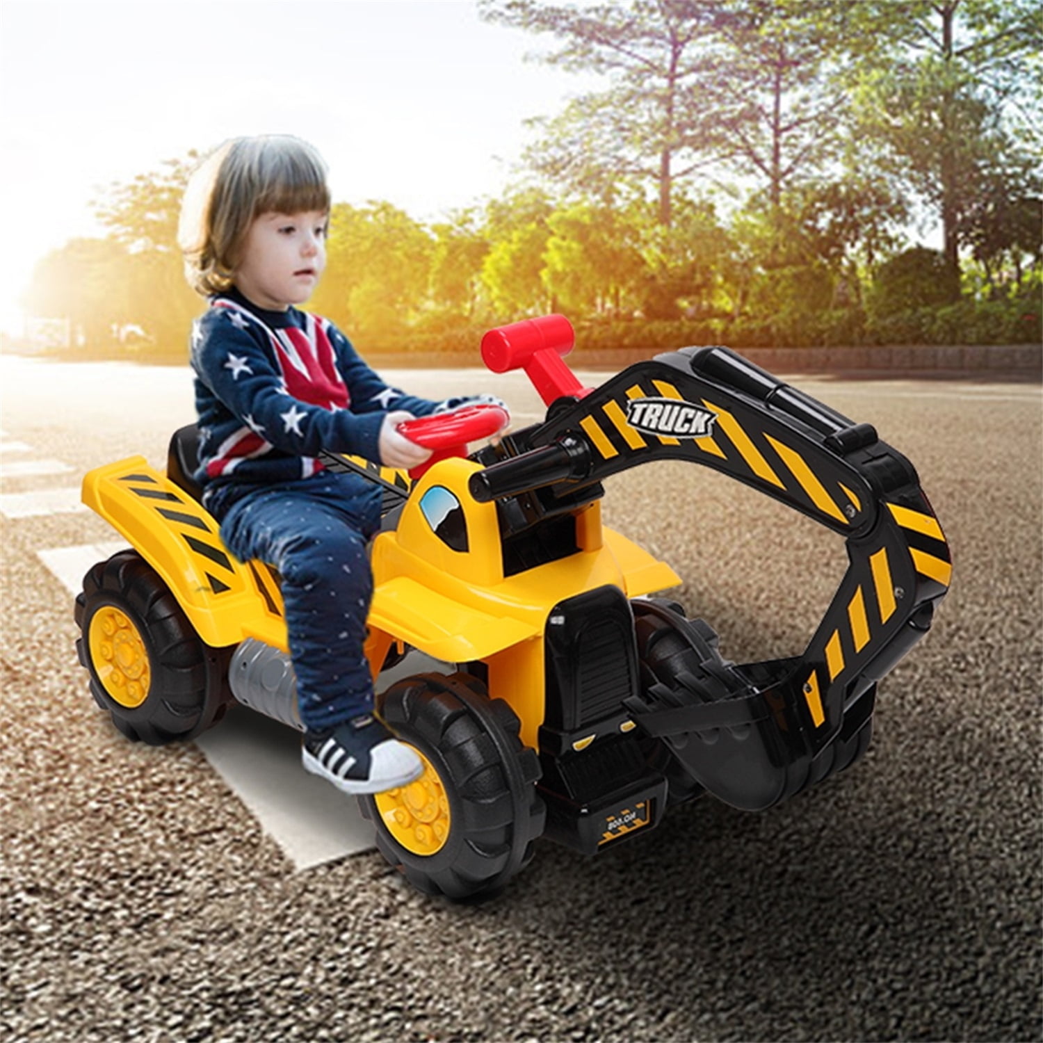 CIPACHO Kids Ride-on Sand Dumper, Digging Scooper Excavator Toy, Sand Tractor Toys for Kids 3-8, Yellow CIPACHO Kids Ride-on Sand Dumper, Digging Scooper Excavator Toy, Sand Tractor Toys for Kids 3-8, Yellow