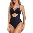 thumbnail image 2 of Guiexla Women Bikini Padded Splicing Unique Leopard Print Women Swimsuit for Hawaii, 2 of 8