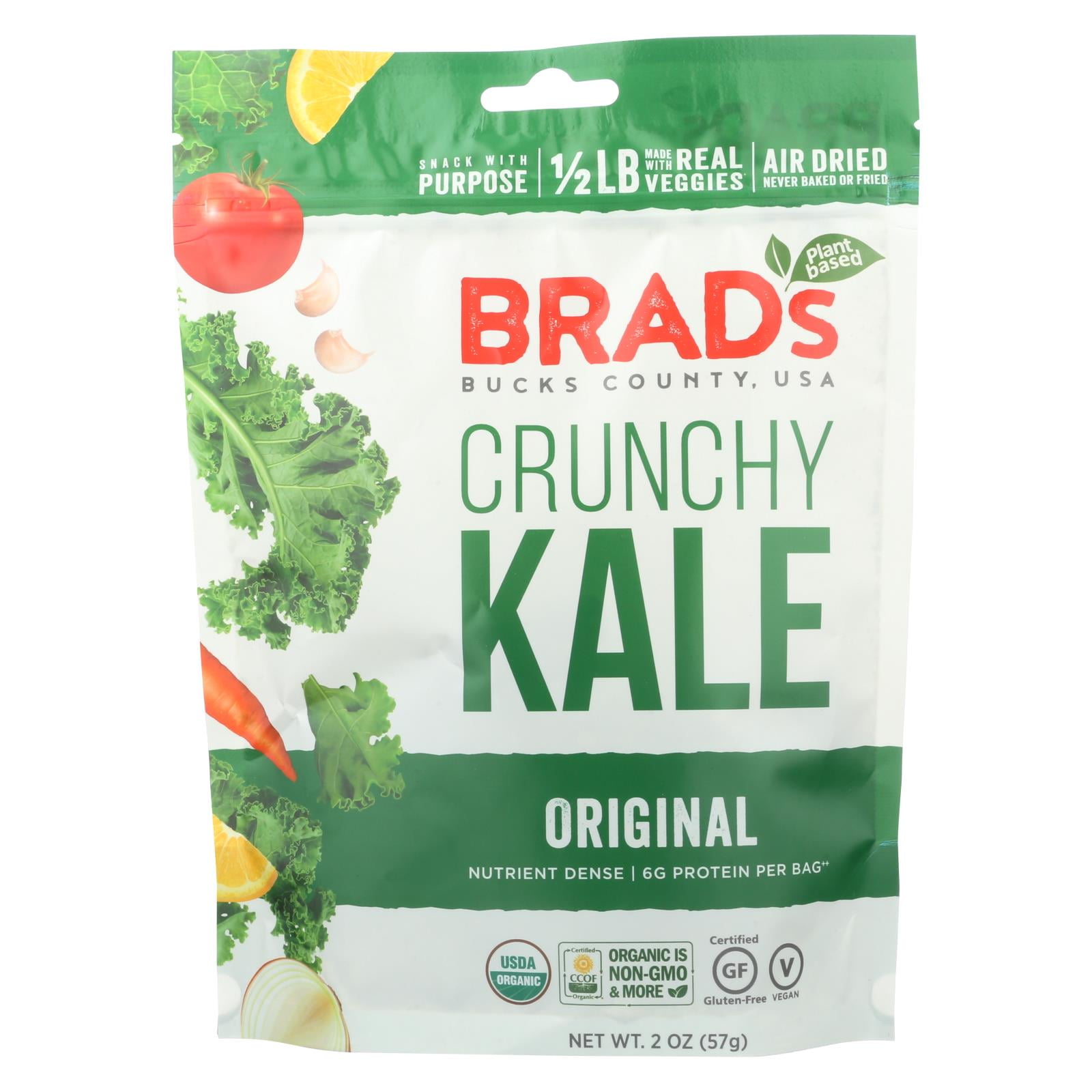 Brad's Plant Based Crunchy Kale Original Case Of 12 2 Oz.