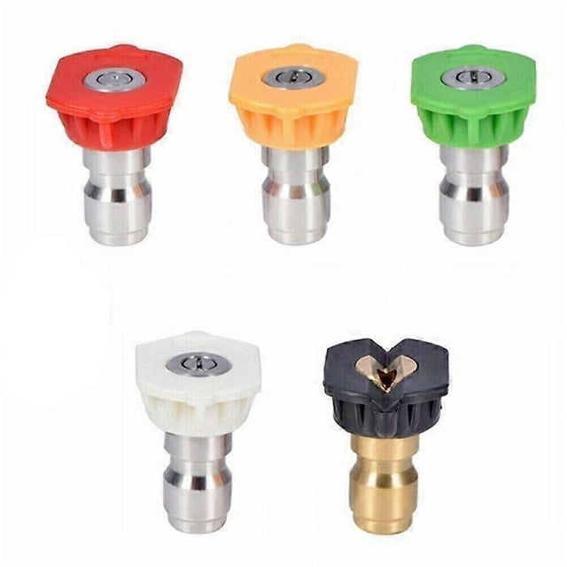 5X 1/4' Quick Connect High Pressure Power Washer Spray Nozzle Tips Connector