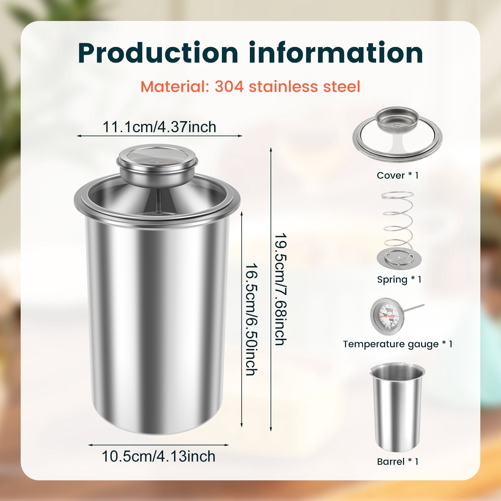 Ham Maker Meat Press with Thermometer Stainless Steel Meat Press Mold Dishwasher Safe Deli Meat Press Multifunctional Ham Press with Spring Ham Press Cooker for Meat Kitchens