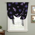 thumbnail image 2 of Purple Olive Fruits Tie Up Curtains 45 Inches Long, Kitchen Window Curtains Over Sink, Spring Farm Branches Leaves Plants Black Small Window Curtains Balloon Curtains Valances for Bedroom 34"x45", 2 of 8