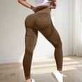 thumbnail image 4 of felwors Women's Seamless High Waist Yoga Leggings - One-Piece Tummy Control & Butt Lifting Workout Pants with 3D Textured Panels（Brown， L）, 4 of 5
