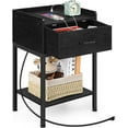 thumbnail image 2 of Oumilen Modern Nightstand with Charging Station, Black, 2 of 5