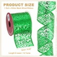 thumbnail image 2 of Uxcell Glitter Mesh Wired Ribbon for Christmas Gift Wrapping and Crafts Green, 2 of 7