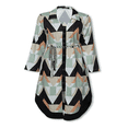 thumbnail image 2 of Robe Pré-Automne à Manches Longues pour Femmes Imprimé Vague Bureau de Vacances Slim Fitting Midi Robe, 2 of 6