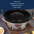 thumbnail image 3 of Thai Korean BBQ Grill Pan, 2 in 1 Even Heating Hot Pot Grill Charcoal Pan Iron Barbecue Tray for Shabu Vegetable Egg Pork, 3 of 7