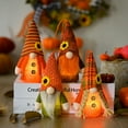 thumbnail image 2 of 4PCS Fall Lighted Plush Gnome Thanksgiving Decorations, Handmade Table Swedish Gnomes Tomte Light Up Elf, Autumn Figurine Gifts, Tabletop Housewarming Present Holiday Decor, 2 of 9