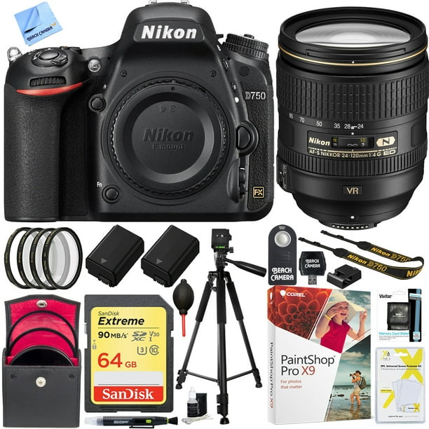 Nikon D750 Dslr 24 3mp Digital Camera W Af S Nikkor 24 1mm F 4g Ed Vr Lens Bundle With 64gb Memory Card Rechargeable Li Ion Battery And Accessories 12 Items Walmart Com Walmart Com