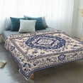thumbnail image 4 of Navy Blue Boho Blanket Soft Cozy Warm Throw Blanket for Couch, Plush Fuzzy Flannel Fleece Blankets for Sofa, Ethnic Vintage Southwestern Geometric Bed Blankets Lightweight Gifts for Women, 50"x80", 4 of 9