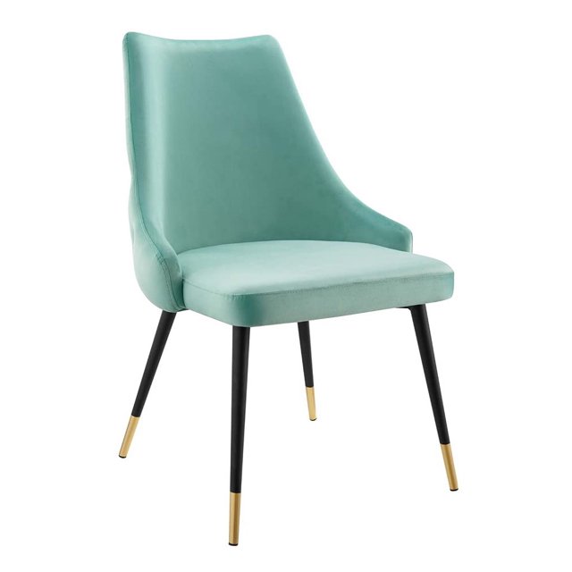 Modway Chaise Latérale de Salle à Manger en Velours de Performance Capitonné, Menthe