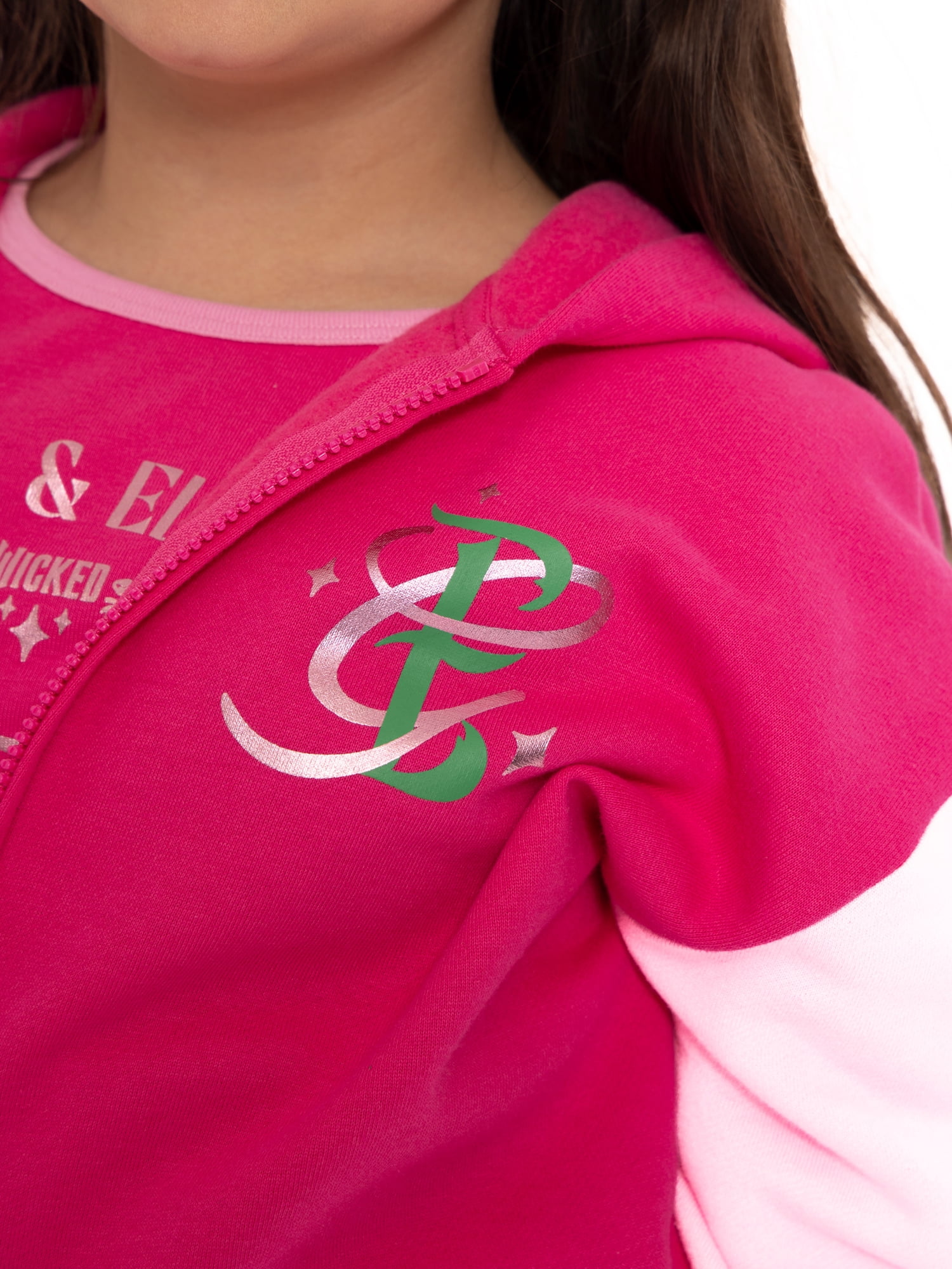 Wicked Girl's Full Zip Graphic Hooded Sweatshirt, Sizes 4-16