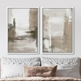 thumbnail image 2 of IDEA4WALL Framed Canvas Print Wall Art Set Soothing Brushstroke Patterns in Earth Tones Digital Art Neutral Minimal Abstract Wall Decor Bohemian Nordic Zen Artwork for Home Decor - White 16"x24"x2, 2 of 5