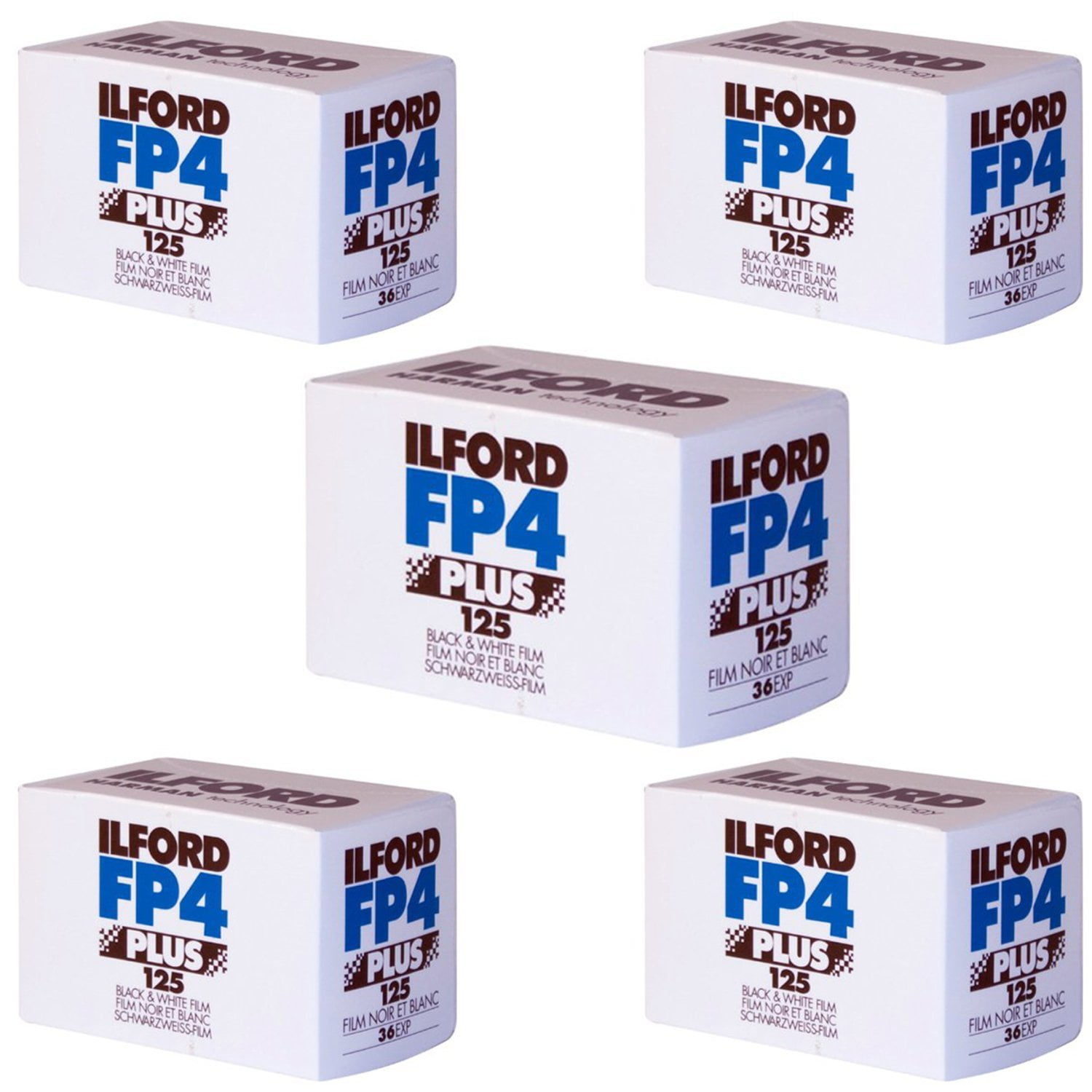 ILFORD FP4 PLUS 125 BLACK AND WHITE FILM 35MM 36EXP (Pack of 5)