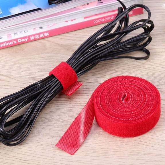 CTIRCHIU Red Nylon Hook and Loop Cable Straps Reusable Fastening Organizer