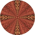 thumbnail image 1 of Ahgly Company Indoor Round Patterned Orange Red Orange Area Rugs, 3' Round, 1 of 1