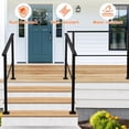 thumbnail image 5 of Garvee Hand Rails for Outdoor Steps, 4 Step Stair Handrail & Indoor Stair Railing Kit, Black Railings for Outdoor Steps and Hand Rails for Seniors for Porch Railing & Deck Hand Rail, 5 of 6