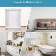 thumbnail image 6 of ANTSKU Corner Cabinet with Door, Corner Bathroom Storage Cabinet with Removable Shelves, Bathroom Floor Corner Cabinet for Kitchen, Bathroom, Living Room (White), 6 of 8