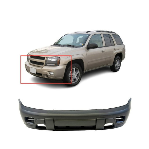 DCP Front Bumper Cover For 2002-2007 Chevy Chevrolet Trailblazer w/ fog light holes