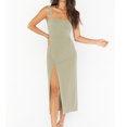 thumbnail image 3 of Vestido sin mangas con abertura, cintura alta, ajustado, sin espalda, correa gruesa, cuello extendido, vestido elegante con abertura para mujer para primavera y verano, 3 of 6
