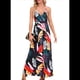 thumbnail image 3 of Vestido de Verano 2025 para Mujer, con Estampado Floral, Lazo Frontal, Tirantes Finos, Informal, Bohemio, para Playa, Suelto, Negro, Talla L, 3 of 6
