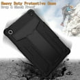 thumbnail image 2 of Dteck Case for Lenovo M10 Plus X606F/M/N (2020 Released) 10.3-inch,Shockproof 3-layer-protection Hybrid Rubber Hard PC Back Protective Kickstand Cover (without Screen Protector),Black+Black, 2 of 4