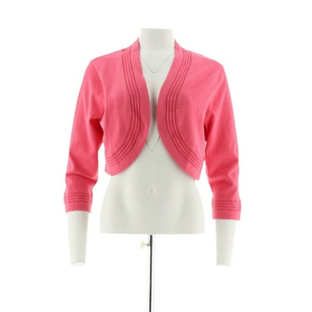 Liz Claiborne 3/4 Slv Shrug Stitch A231824