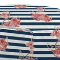 thumbnail image 3 of Anchor Pouf Cover with Zipper, Floral Anchor on Striped Surface Crescent Moon Modern Theme Art, Soft Decorative Fabric Unstuffed Case, 30" W X 17.3" L, White Blue and Red, by Ambesonne, 3 of 5