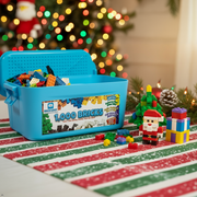 Brick Loot 1,000 Brick Building Blocks - STEM Toy Bricks in Storage Bin - Multicolor - Compatible with Major Brands