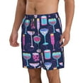 thumbnail image 2 of Balery Wine Glasses And Cocktails Traje de Baño Estilo Hawaiano para Hombre, Shorts de Secado Rápido con Bolsillos-XX-Large, 2 of 6