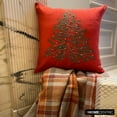 thumbnail image 5 of Holiday Throw Pillow cover, 18"x18" Red & Green Cotton Linen Pillowcase, Contemporart Christmas Tree Embroidered Christmas Tree Pillow Cover For Sofa Couch, living Room, Bed Room - Xmas Evergreen, 5 of 8