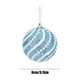thumbnail image 3 of Blue Christmas Tree Ornaments 8cm - 2PC Glitter Snowball Decor with Bead Accents, Shatterproof Plastic Hanging Pendants for Holiday Decorating, 3 of 6